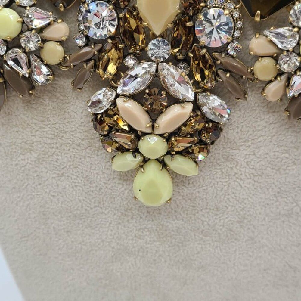 J Crew Heavy Chunky Crystal Resin Multicolor WOWZER Necklace - Picture 8 of 16